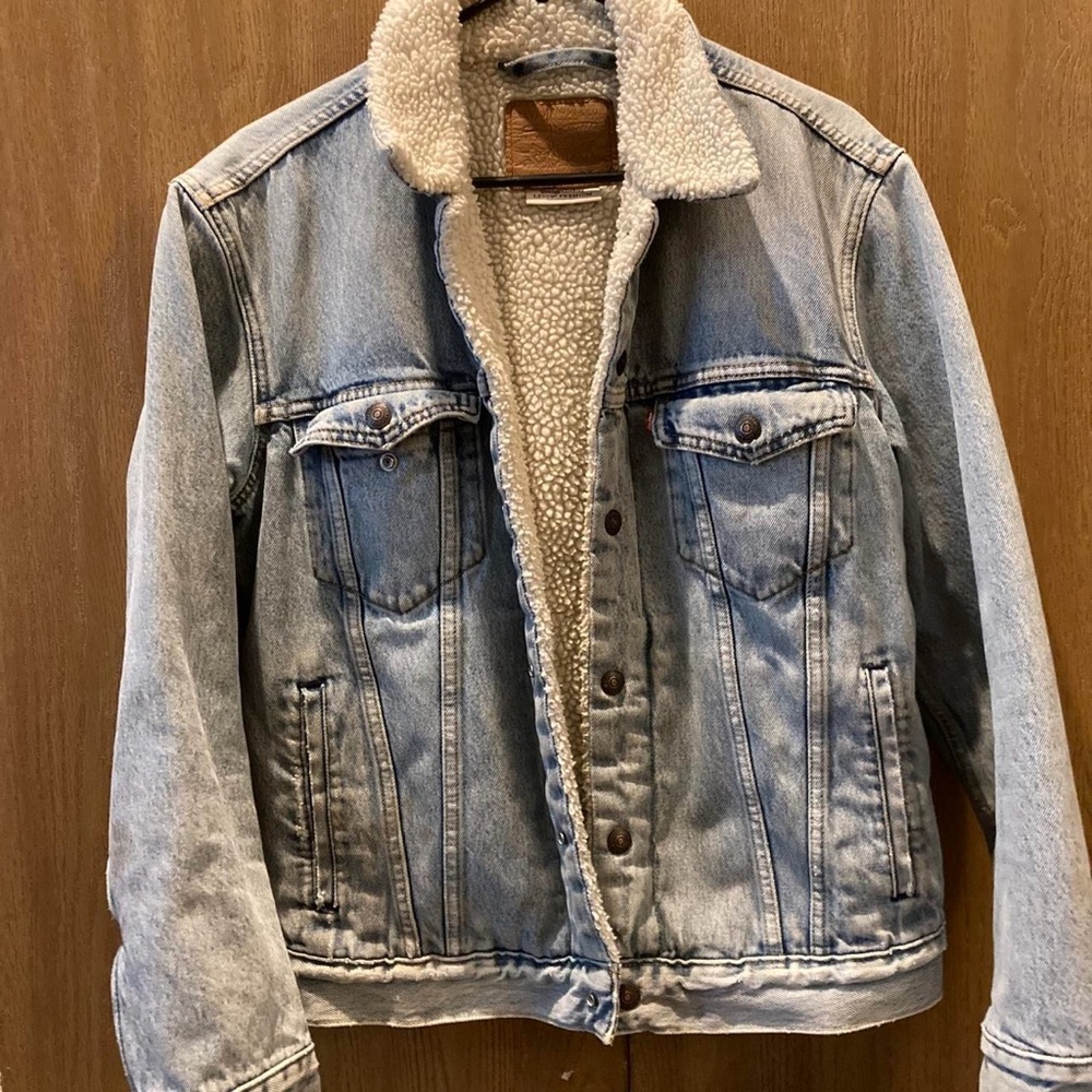Levi's Cream Sherpa Lined Jacket